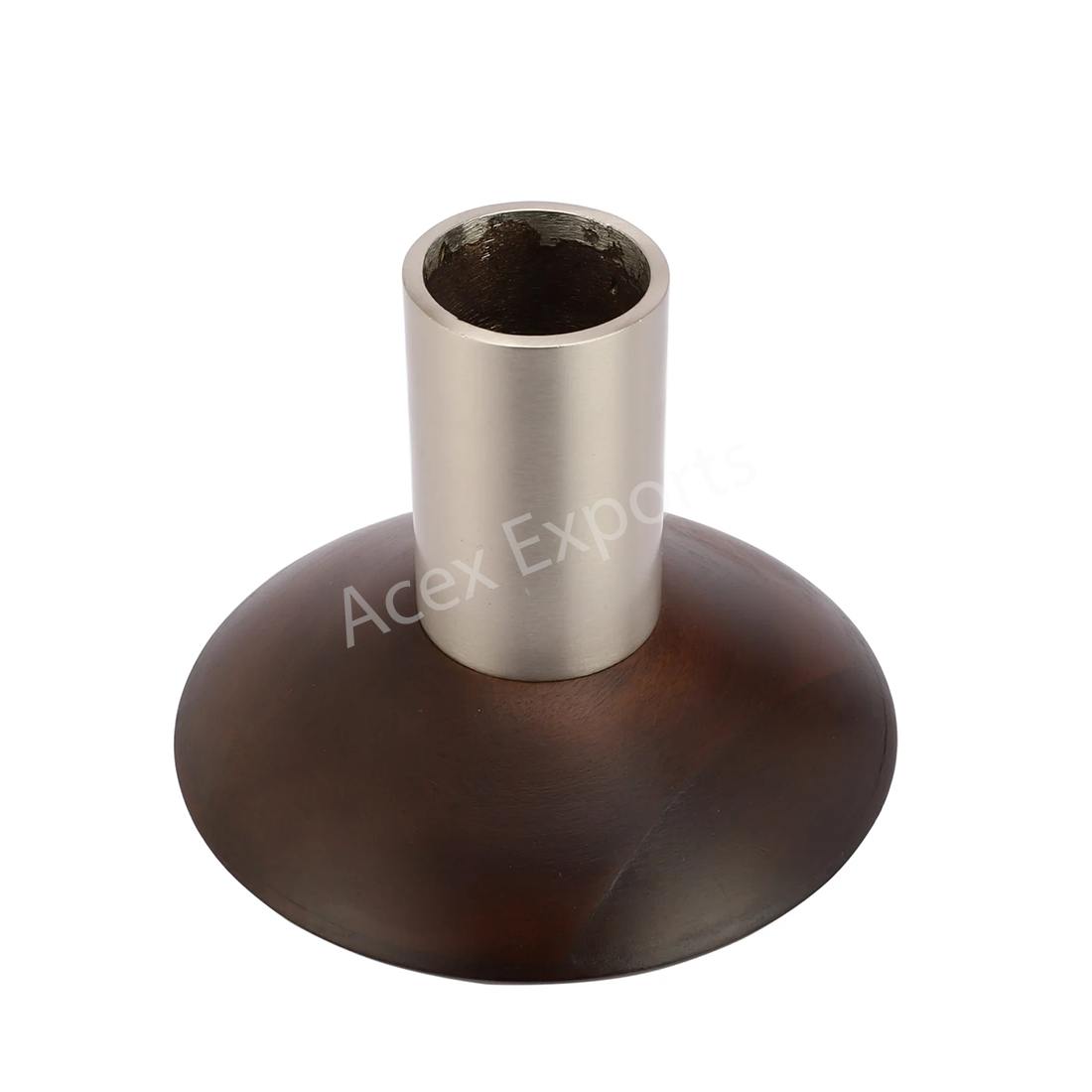 “Short Deidra Vase” Black wood silver - Image 2