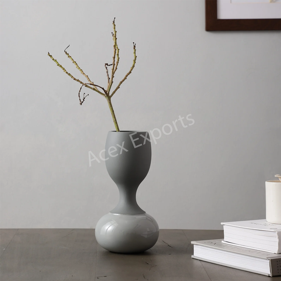 Chalice Grey Enamel Vase