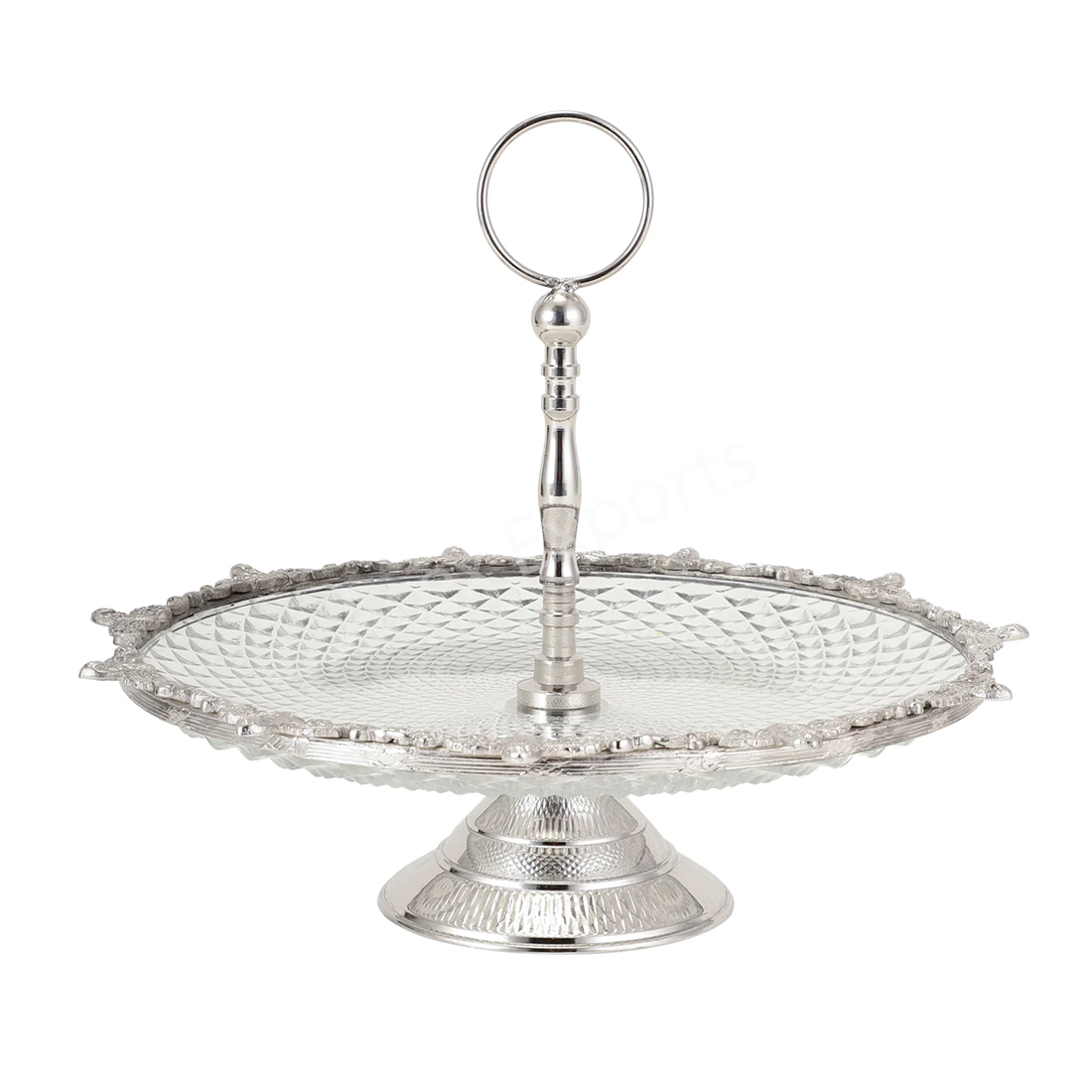 Crystal Spike Cake Stand In Silver - Image 2