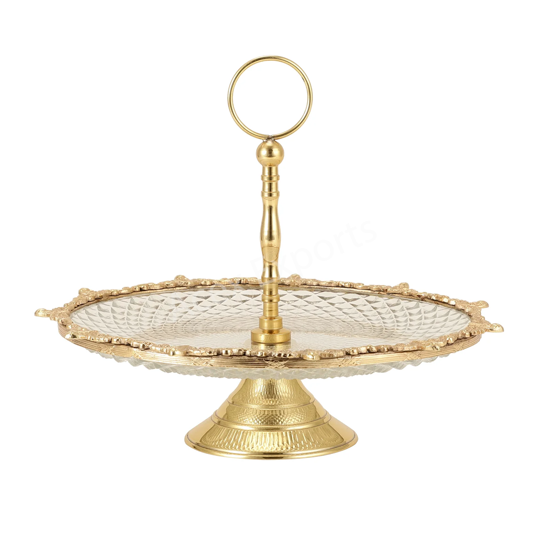 Crystal Spike Cake Stand In Gold - Image 2