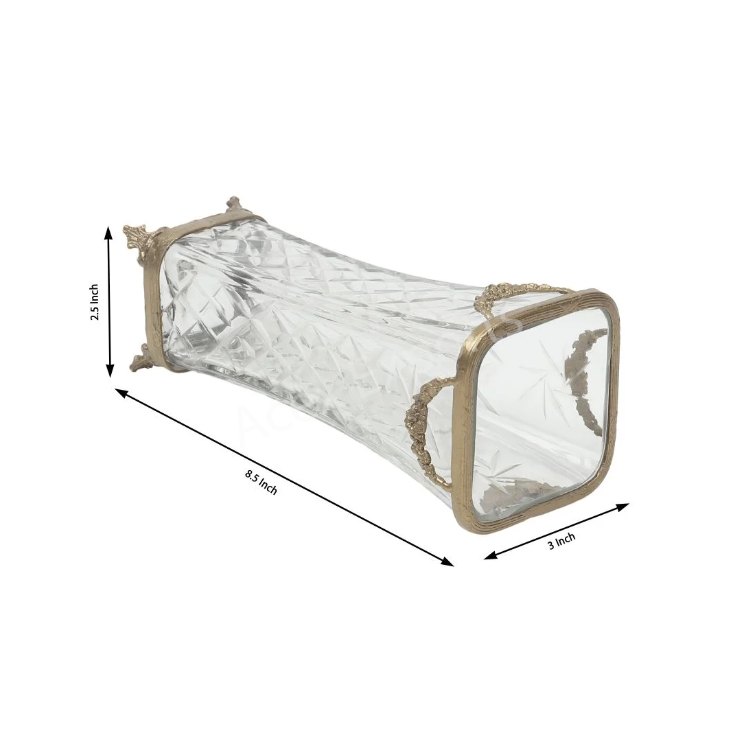 Diamond Blossom Vase with Brass Rings - Image 2