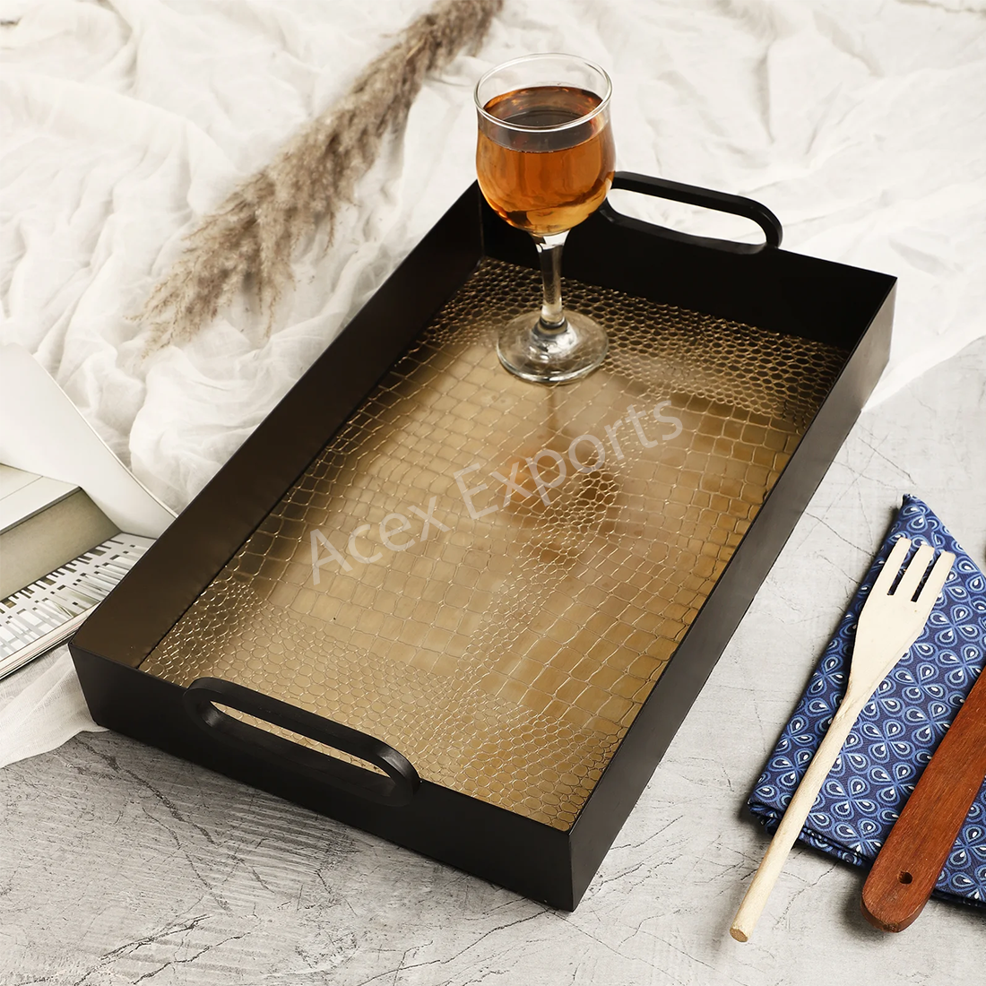 Gilbert Gold Black Tray