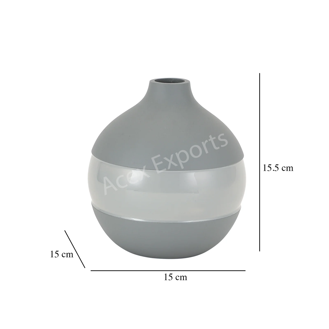 Klova Grey Enamel Vase - Image 2