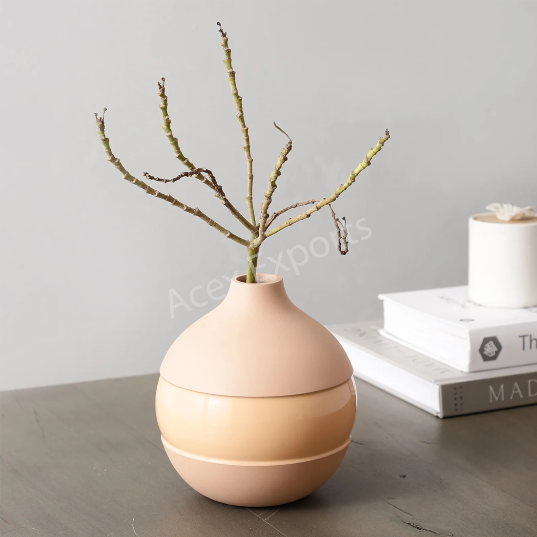 Klova Peach Enamel Vase