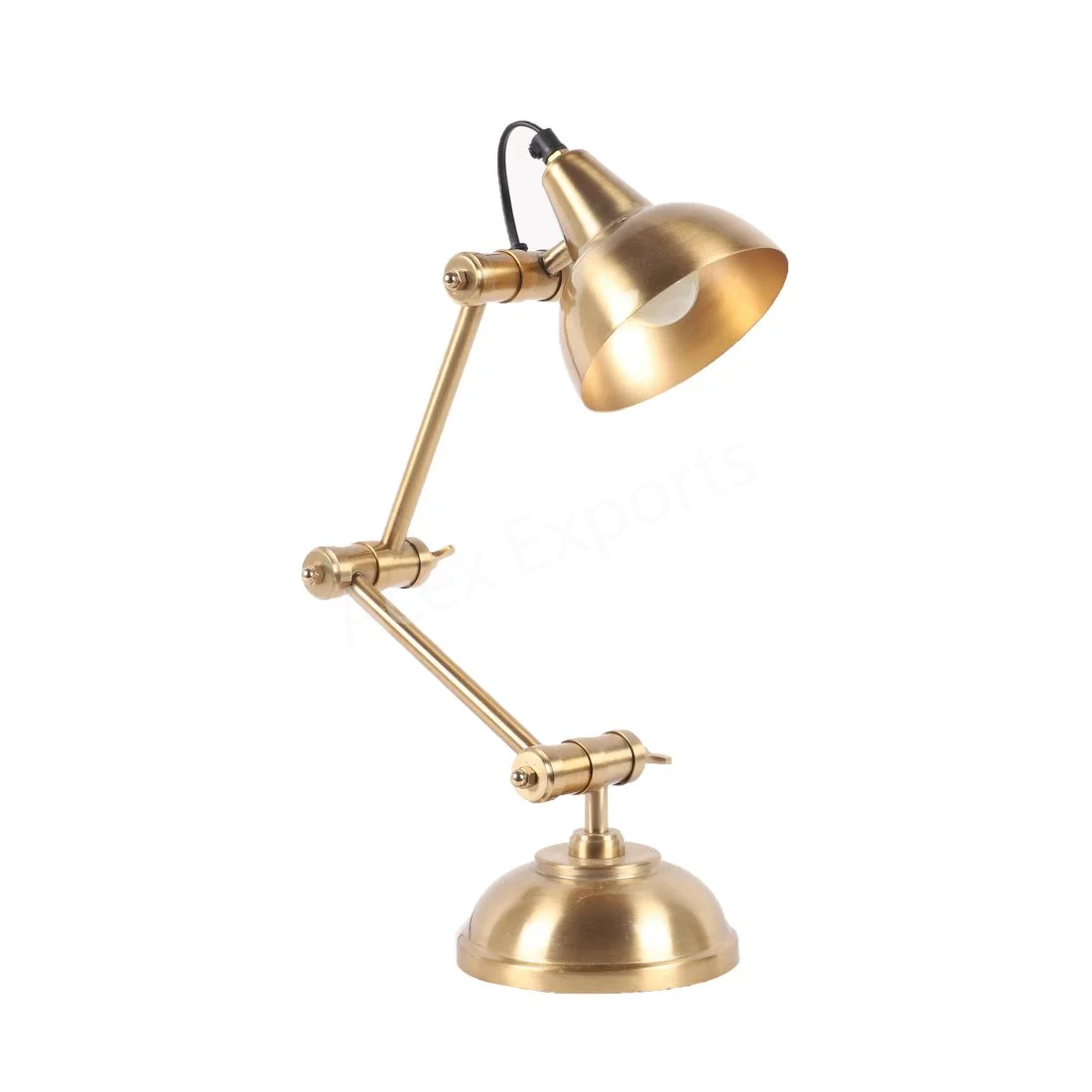 Shiny Gold Triple Adjustable Study Lamp - Image 2