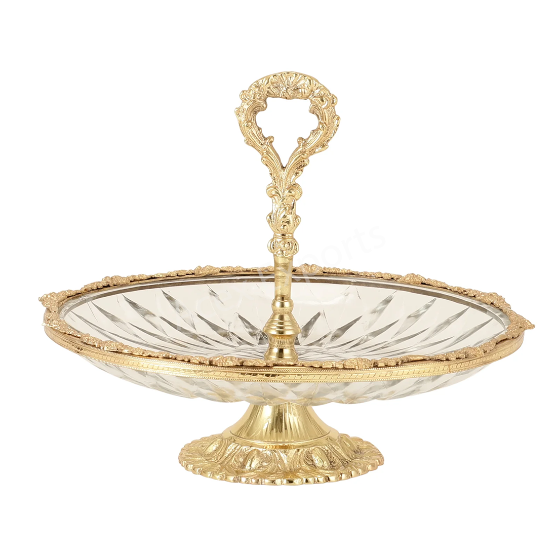 Spearhead Crystal Cake Stand in Gold - Image 2