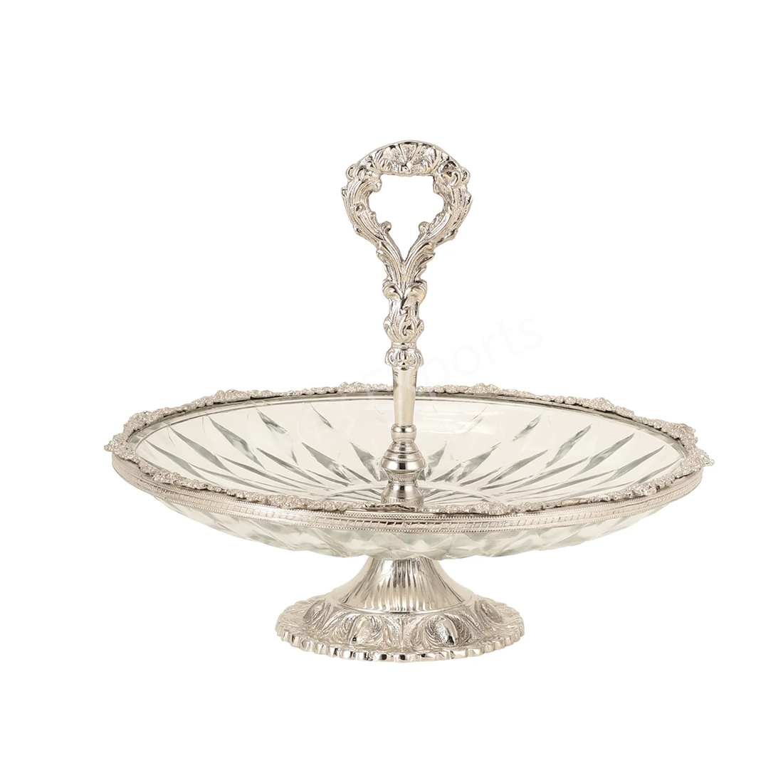 Spearhead Crystal Cake Stand in Silver - Image 2