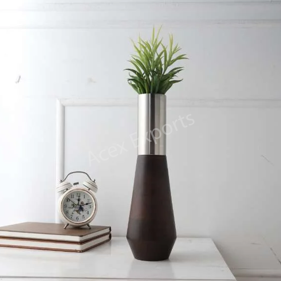 “Tall Deidra Vase” silver
