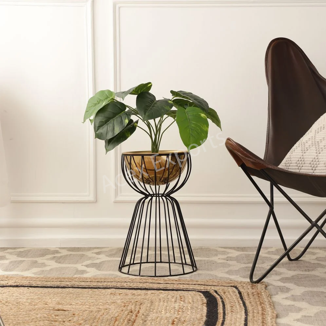 Twin Medium Bloom Black floor Planters
