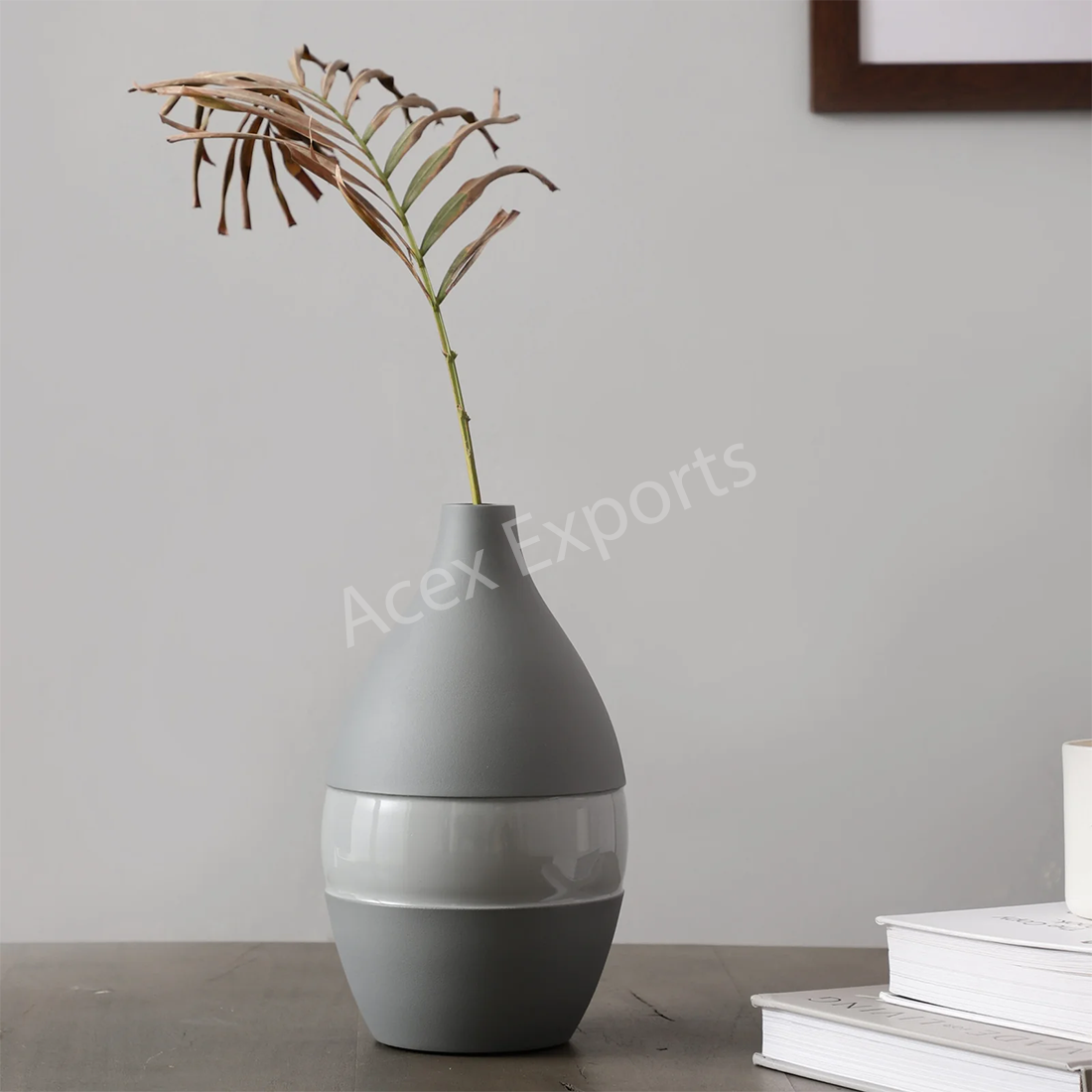 Vesera Enamel Vase Large Grey