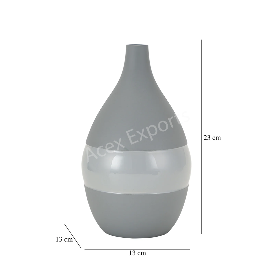 Vesera Enamel Vase Large Grey - Image 2