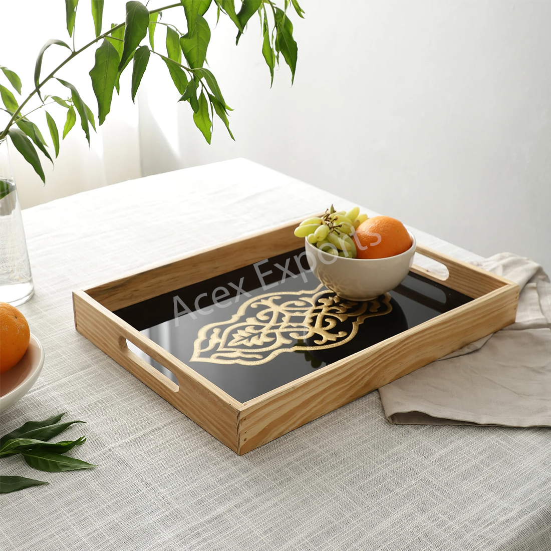 Zamora Embossed Glass Tray – Small